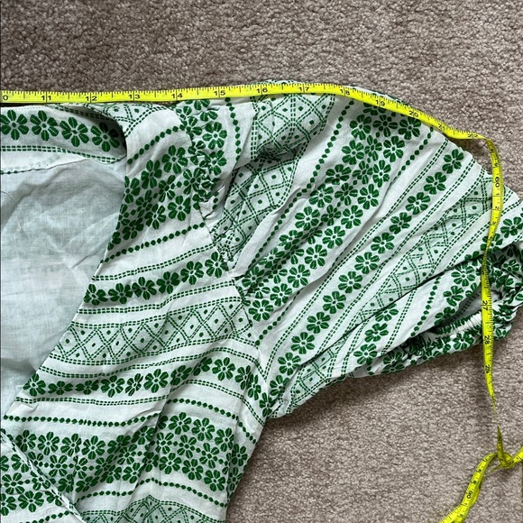 Ann Taylor Retro 50’s look Button Wrap Green Floral Stripe  Dress 00 - Picture 11 of 16